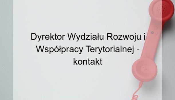 Dyrektor Wydziału Rozwoju i Współpracy Terytorialnej – kontakt